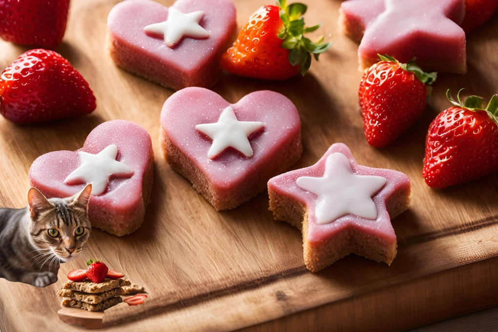 Homemade Cat Treats with Strawberry