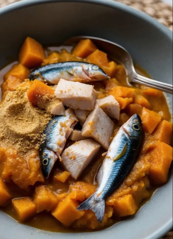 Mackerel and Pumpkin Puree